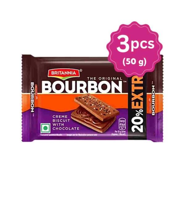 Britannia Bourborn Cream Biscuit (3 pcs)
